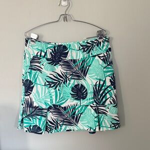 Katherine Way Green and Black Leaf Mini Skirt